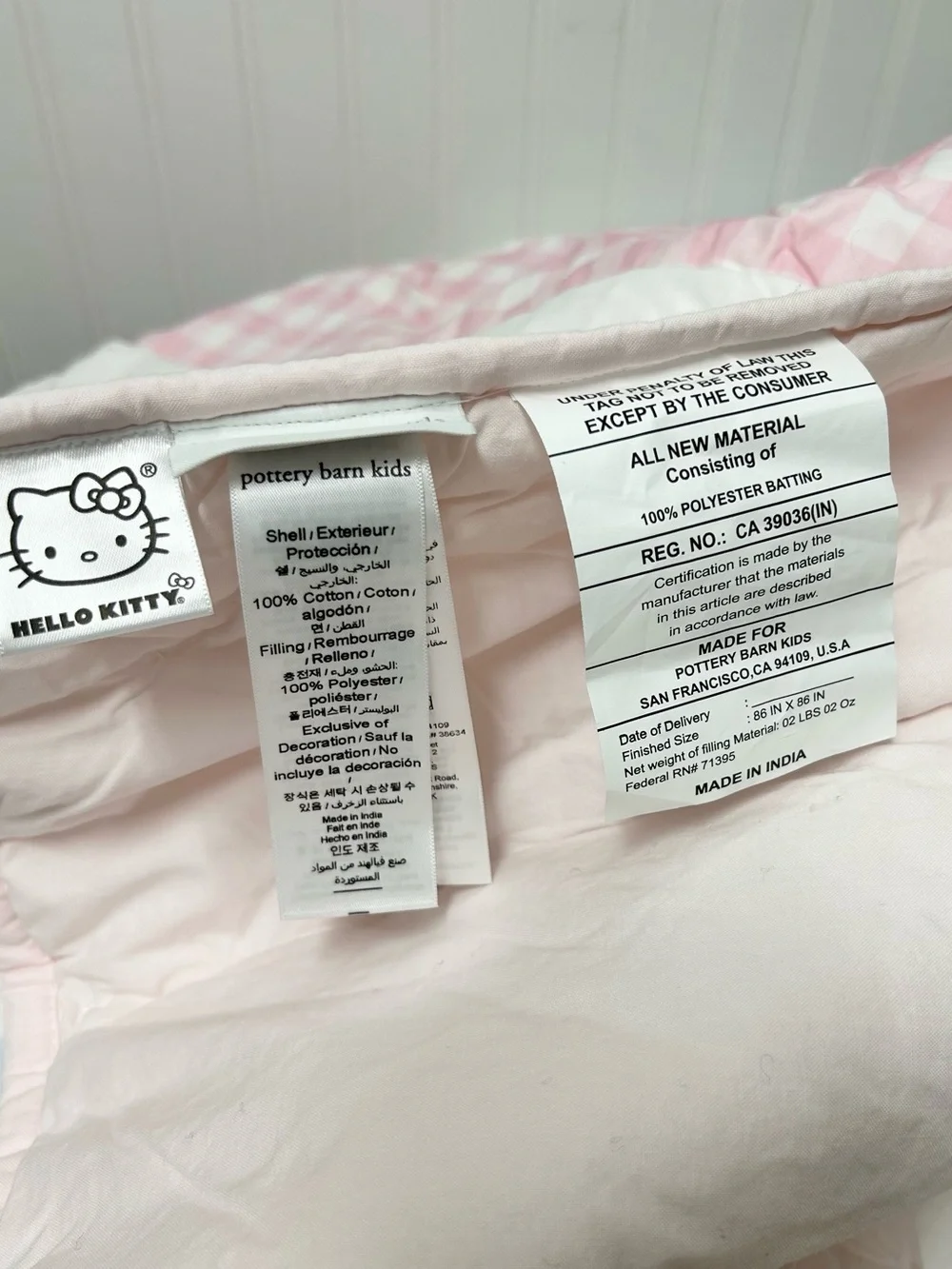 Pottery Barn Kids Hello Kitty Cottage Quilt